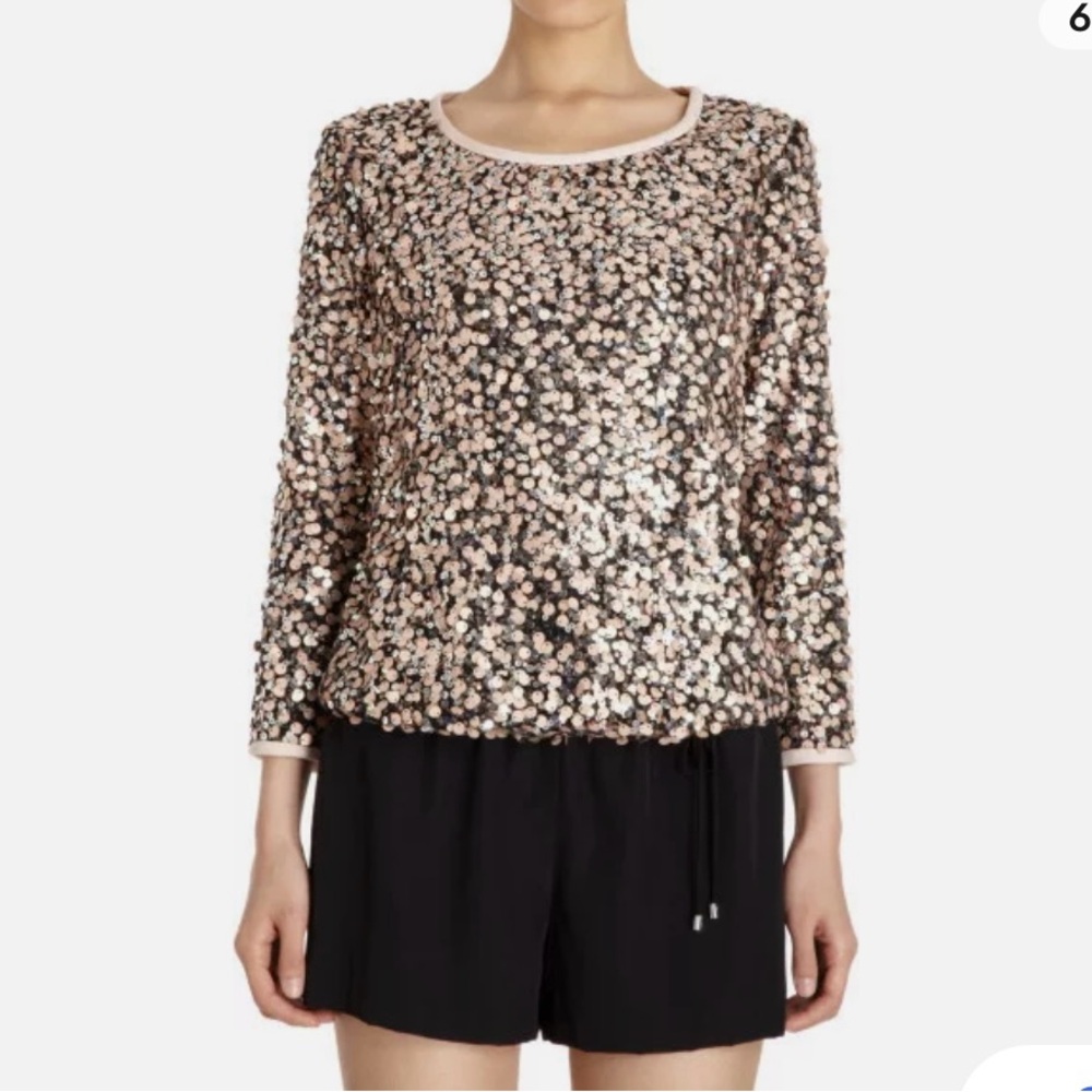 DVF Sequins blouse long sleeve rose gold